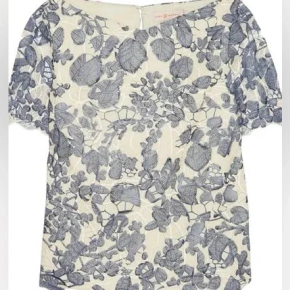 EUC Tory Burch Ian Guipure Lace Top – Size 10 - Picture 2 of 10
